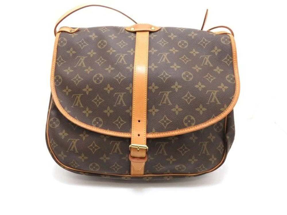 LOUIS VUITTON Saumur Shoulder Bag Monogram Brown